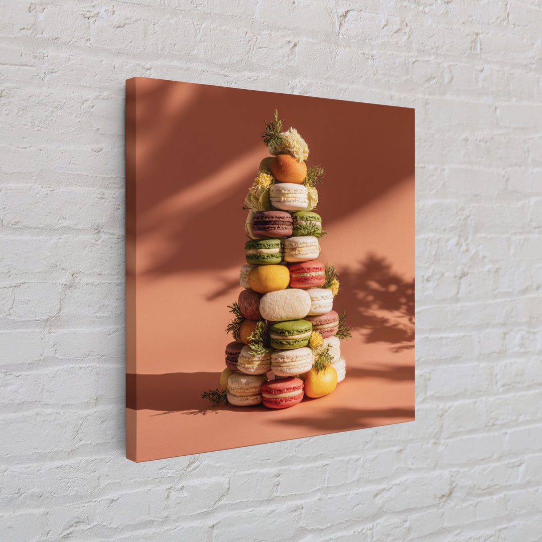 Single Perfect Macaron Tower Canvas Print, Bakery Art, Print, Bakery Decor, Fine Art, Patisserie, Food Art, Kitchen Print, BAK-1x1-99