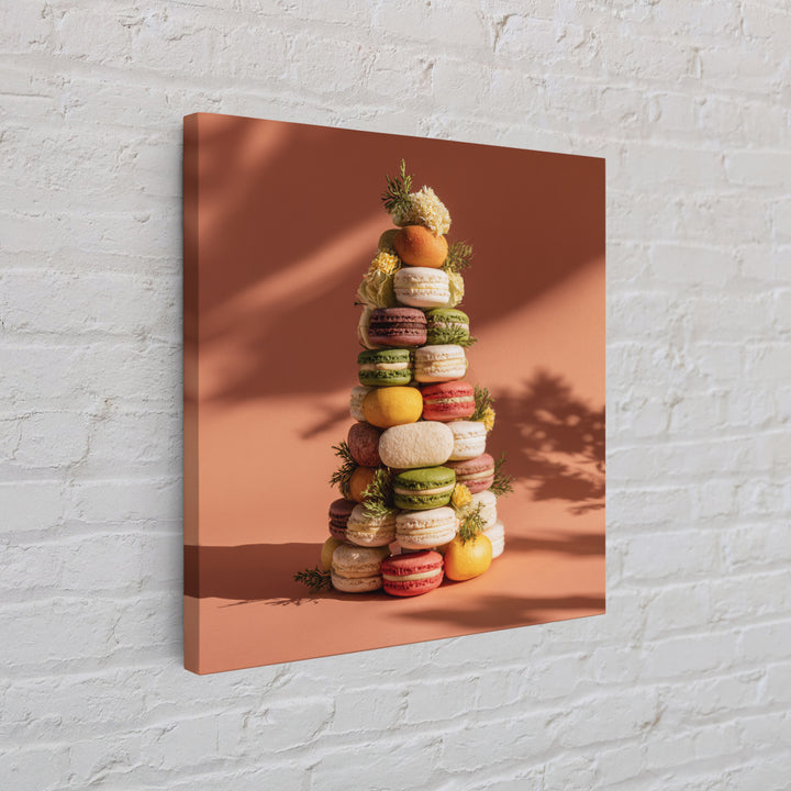 Single Perfect Macaron Tower Canvas Print, Bakery Art, Print, Bakery Decor, Fine Art, Patisserie, Food Art, Kitchen Print, BAK-1x1-99
