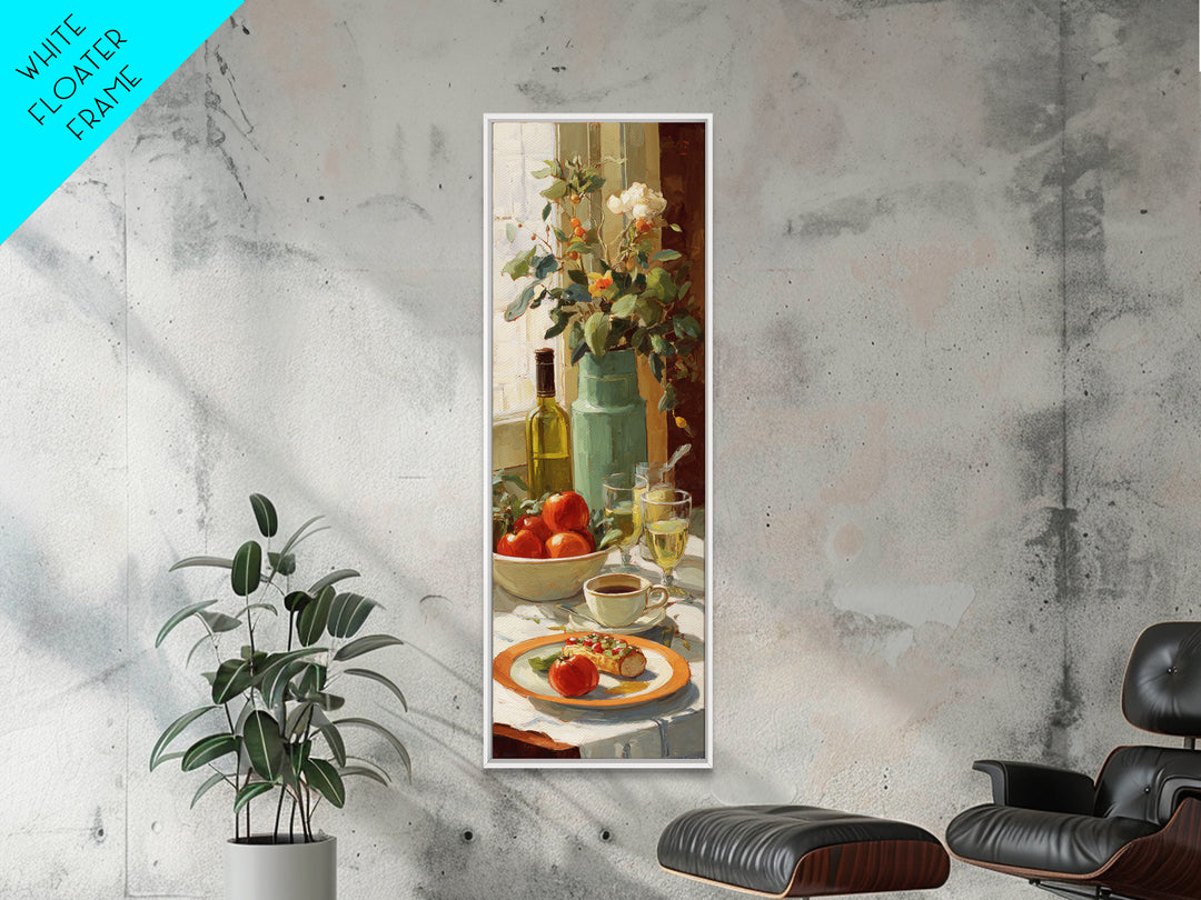 Painterly Eclair and Coffee Still Life Framed Canvas Print, Bakery Art, Print, Bakery Decor, Fine Art, Patisserie, Food Art, BAK-1x3-24