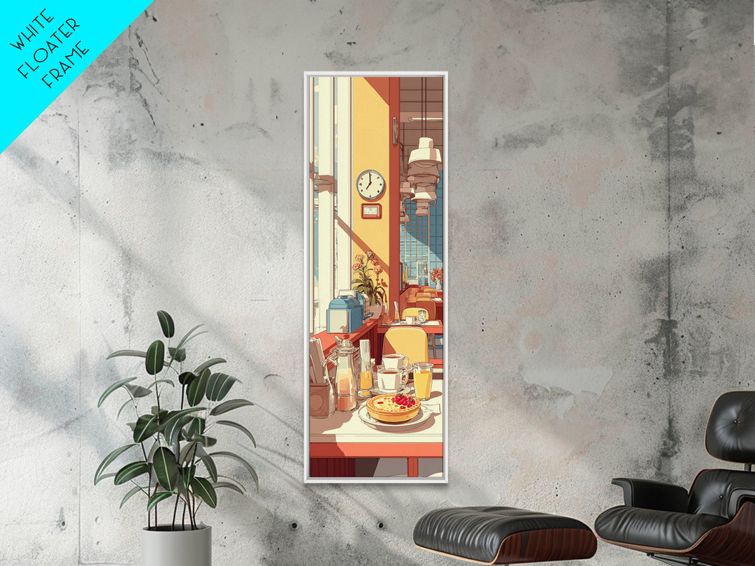 Retro Diner Pie Illustration Canvas Print, Bakery Art, Art Print, Bakery Decor, Patisserie, Kitchen Print, Coffee Wall Art, BAK-1x3-28