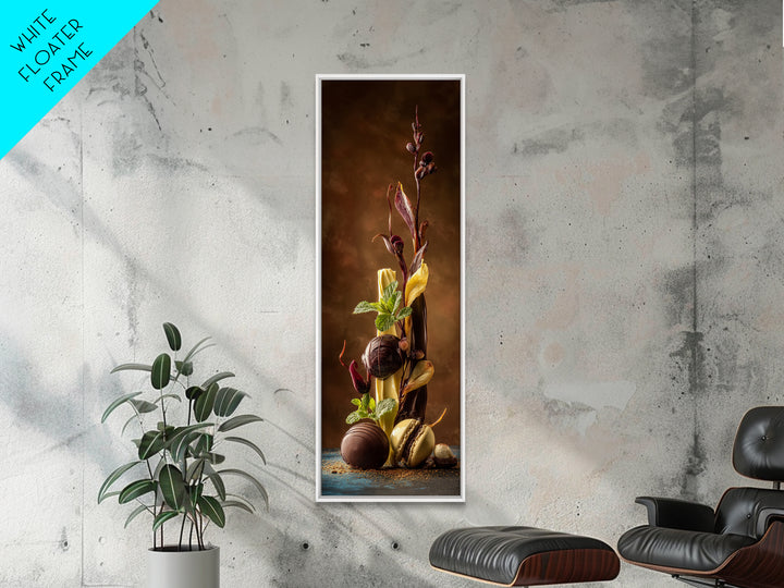 Chocolate Truffle Still Life Framed Canvas Print, Bakery Art, Food Art, Bakery Decor, Watercolor Art, Patisserie, Kids Art, BAK-1x3-31