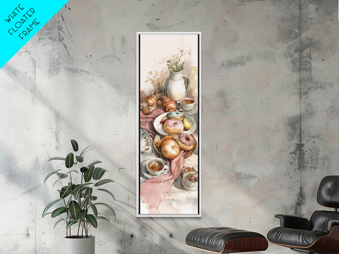 Whimsical Donut Assortment Framed Canvas Print, Bakery Art, Wall Art, Bakery Decor, Oil Painting, Patisserie, BAK-1x3-45