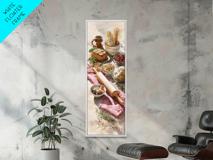 Patisserie Pattern of Rolling Pins and Pastries Canvas Print, Bakery Art, Bakery Decor, Abstract Art, Patisserie, BAK-1x3-57