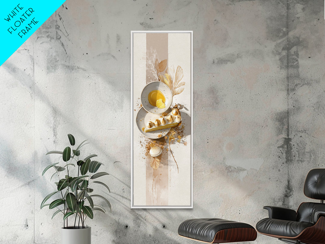Lemon Meringue Pie Slice Framed Canvas Print, Bakery Art, Modern Decor, Bakery Decor, Fine Art, Patisserie, Wall Decor, BAK-1x3-70