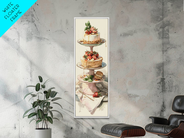 Pastel Cake Stand Canvas Print, Bakery Art, Kitchen Wall Decor, Bakery Decor, Fine Art, Patisserie, Whimsical Wall Art, BAK-1x3-73