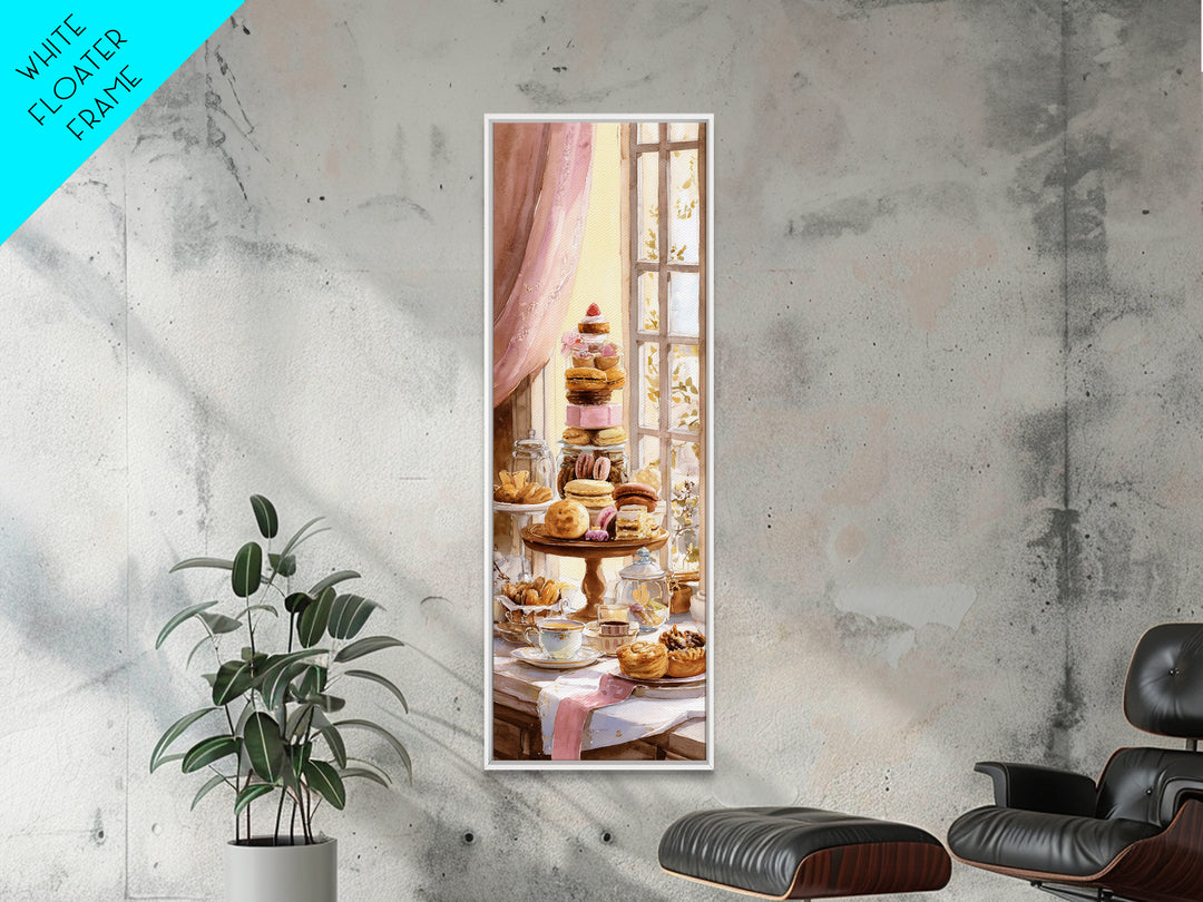 French Patisserie Window Display of Pastel Pastries Canvas Print, Bakery Art, Contemporary Art, Bakery Decor, Patisserie, BAK-1x3-86