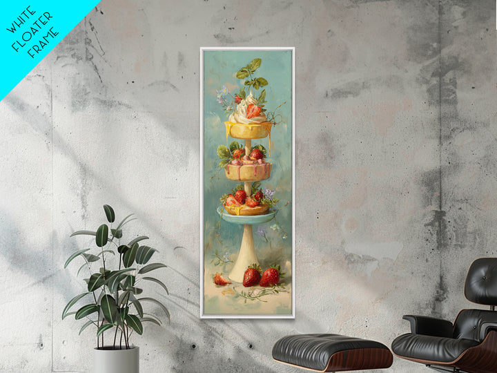 Pastel Cake Stand Canvas Print, Bakery Art, Boho Decor, Bakery Decor, Oil Painting, Patisserie, Kitchen Decor, BAK-1x3-97