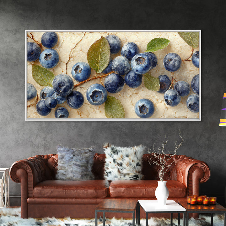 Blueberry Galette with Rustic Farmhouse Texture Framed Canvas Print, Bakery Art, Digital Print, Bakery Decor, Patisserie, BAK-2x1-43