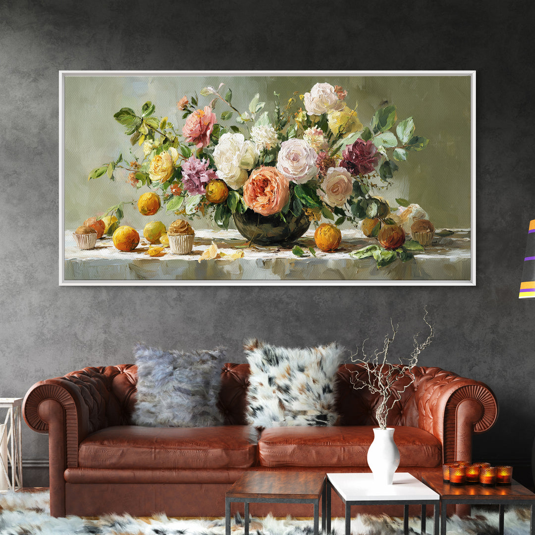 Cupcake Bouquet Painted Framed Canvas Print, Bakery Art, Food Art, Bakery Decor, Watercolor Art, Patisserie, Kids Art, BAK-2x1-51