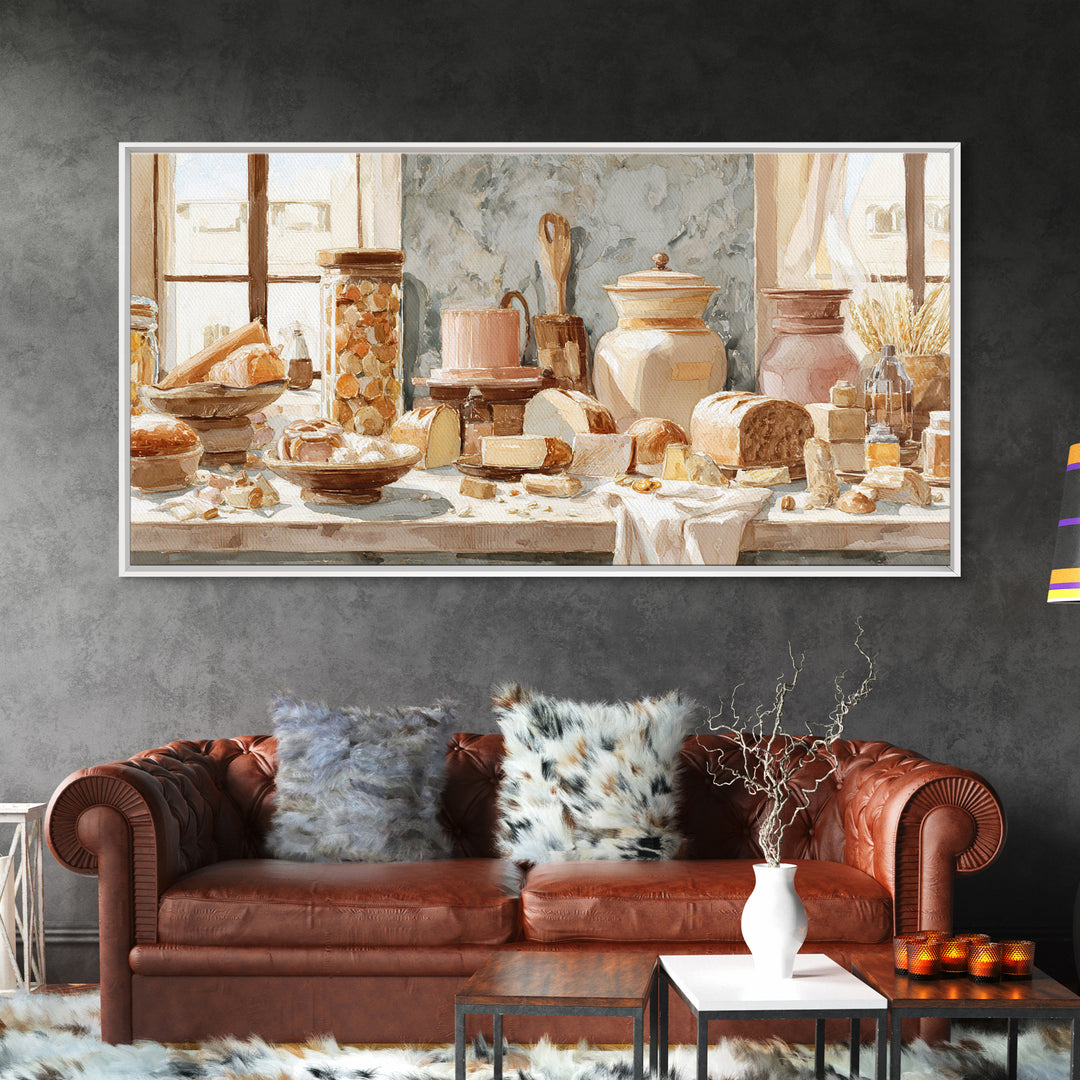 French Patisserie Window Display of Pastel Pastries Canvas Print, Bakery Art, Digital Print, Bakery Decor, Fine Art, Patisserie, BAK-2x1-70
