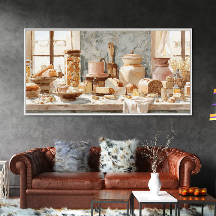French Patisserie Window Display of Pastel Pastries Canvas Print, Bakery Art, Digital Print, Bakery Decor, Fine Art, Patisserie, BAK-2x1-70
