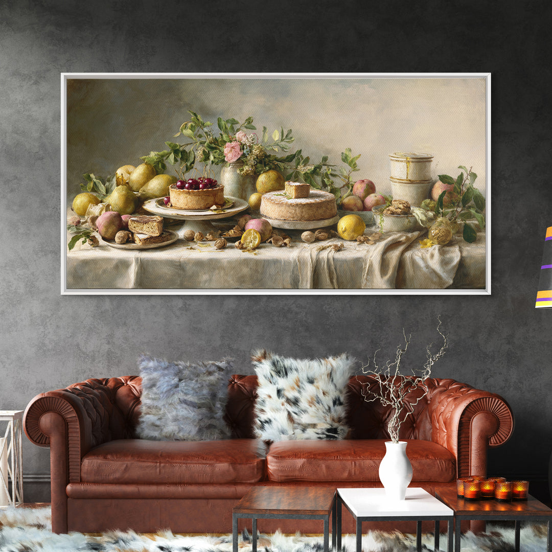 Cherry Tart Still Life Canvas Print, Bakery Art, Watercolor Art, Bakery Decor, Fine Art, Patisserie, French Wall Art, BAK-2x1-73