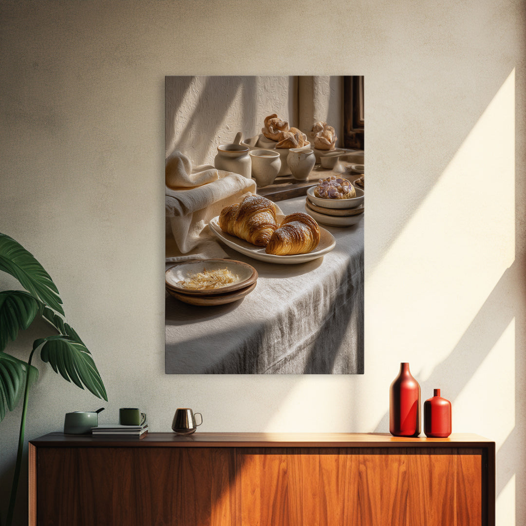 French Patisserie Window Display of Pastel Pastries Canvas Print, Bakery Art, Watercolor Painting, Bakery Decor, Patisserie, BAK-2x3-58