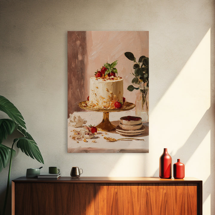 Parisian Dessert Poster Framed Canvas Print, Bakery Art, Bakery, Bakery Decor, Fine Art, Patisserie, Minimalist Decor, BAK-2x3-8