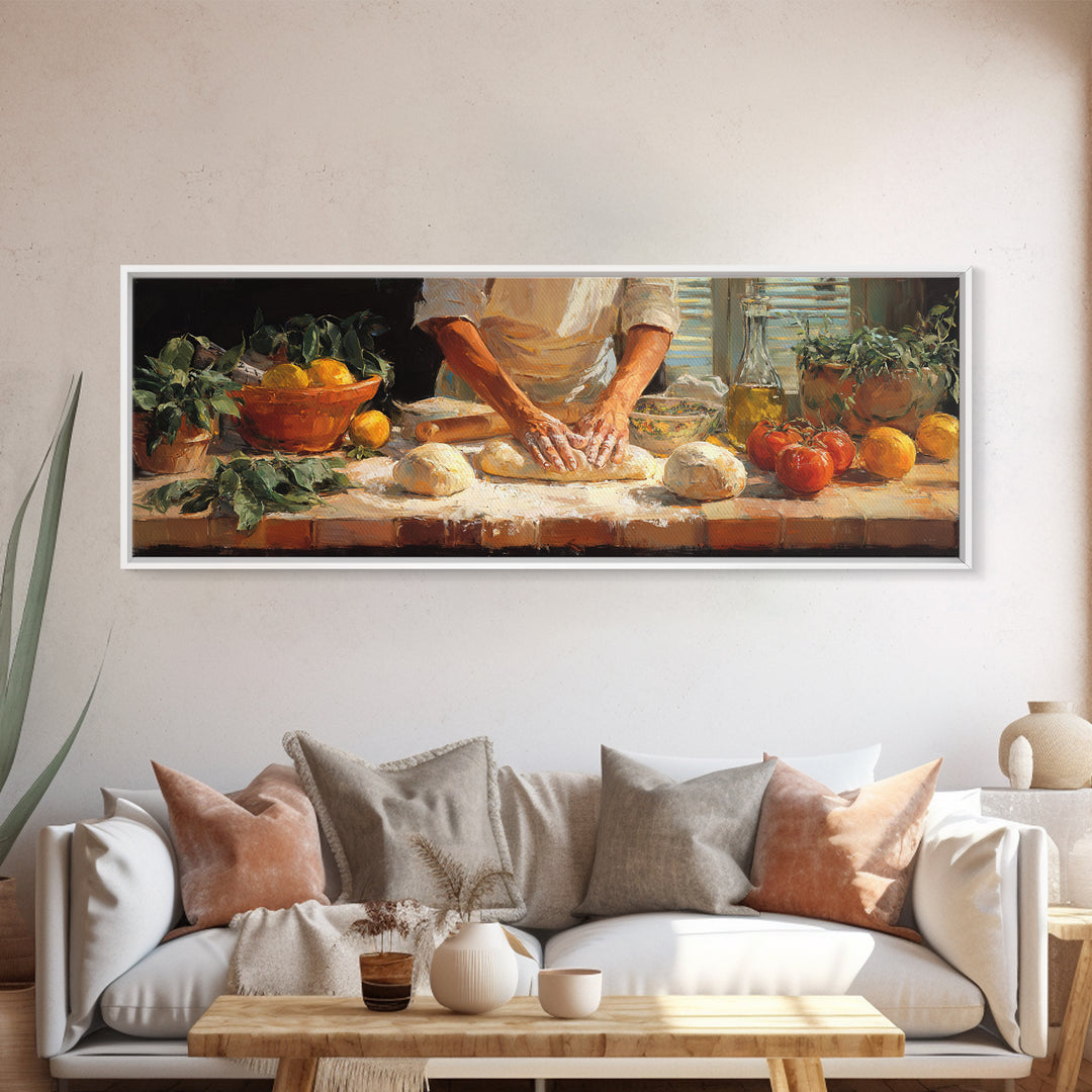 Baker Hands Shaping Dough Canvas Print, Bakery Art, Neutral Wall Art, Bakery Decor, Fine Art, Patisserie, Statement Artwork, BAK-3x1-33
