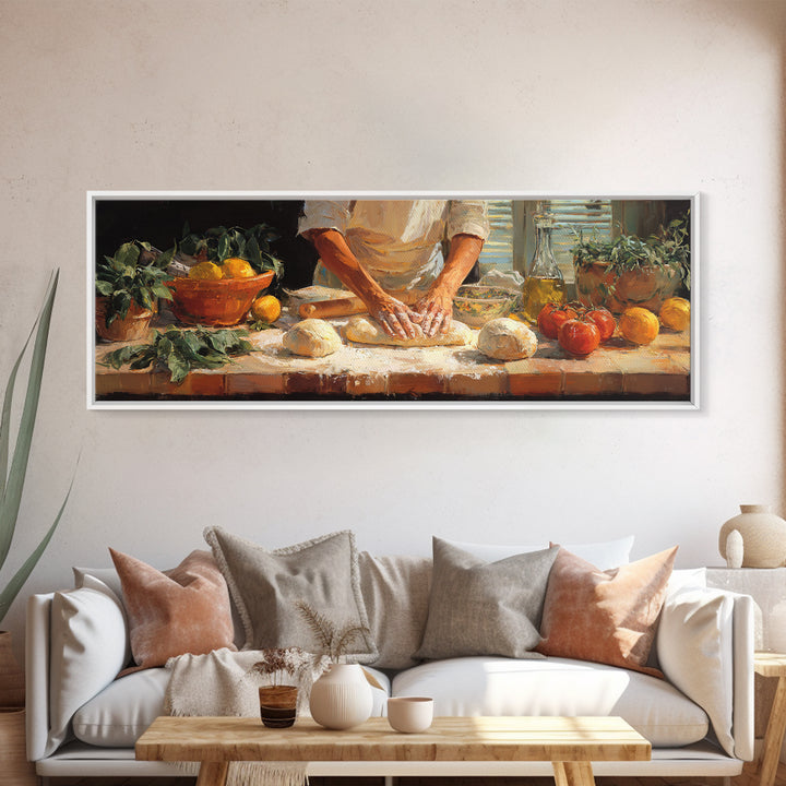 Baker Hands Shaping Dough Canvas Print, Bakery Art, Neutral Wall Art, Bakery Decor, Fine Art, Patisserie, Statement Artwork, BAK-3x1-33