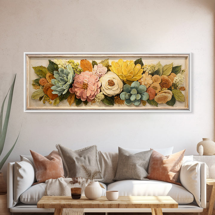 Cupcake Bouquet Painted Framed Canvas Print, Bakery Art, Kitchen Wall Art, Bakery Decor, Oil Painting, Patisserie, BAK-3x1-47