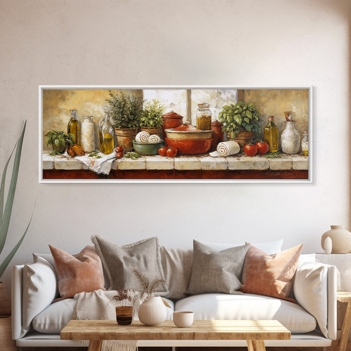 Cinnamon Rolls in a Warm Country Kitchen Framed Canvas Print, Bakery Art, Digital Print, Bakery Decor, Fine Art, Patisserie, BAK-3x1-99