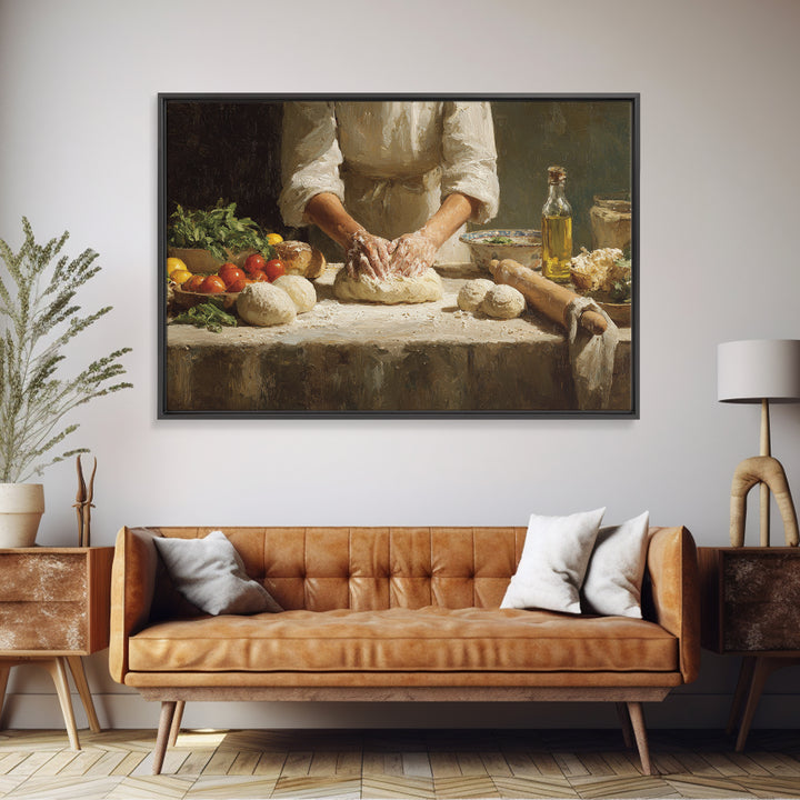 Baker Hands Shaping Dough Canvas Print, Bakery Art, Whimsical Wall Art, Bakery Decor, Fine Art, Patisserie, Luxury Decor, BAK-3x2-21