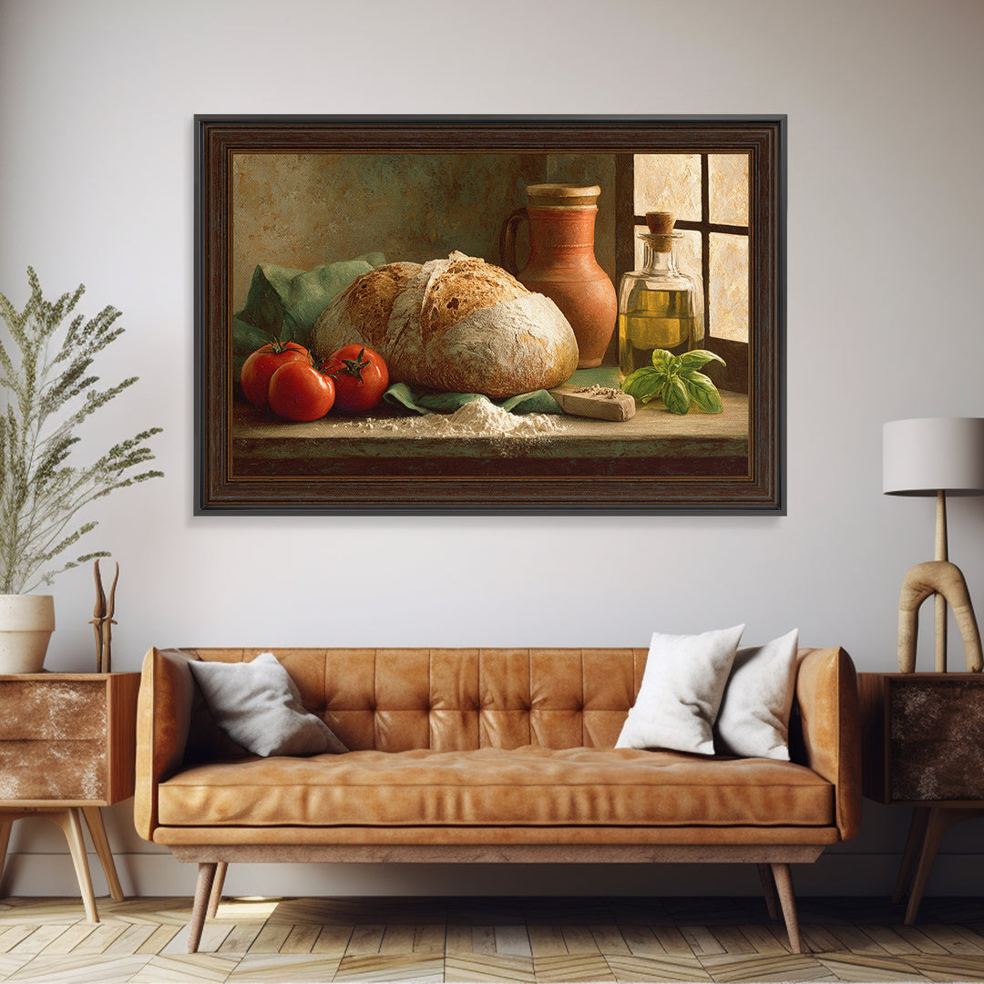 Rustic Loaf of Bread Canvas Print, Bakery Art, Room Decor, Bakery Decor, Fine Art, Patisserie, Digital Print, Printable Art, BAK-3x2-56