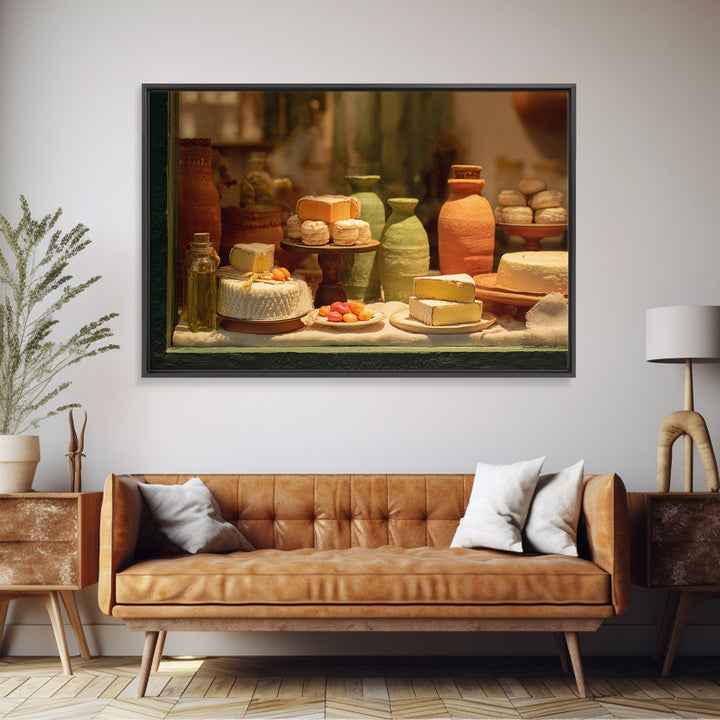 French Patisserie Window Display of Pastel Pastries Framed Canvas Print, Bakery Art, Kitchen Print, Bakery Decor, Patisserie, BAK-3x2-6
