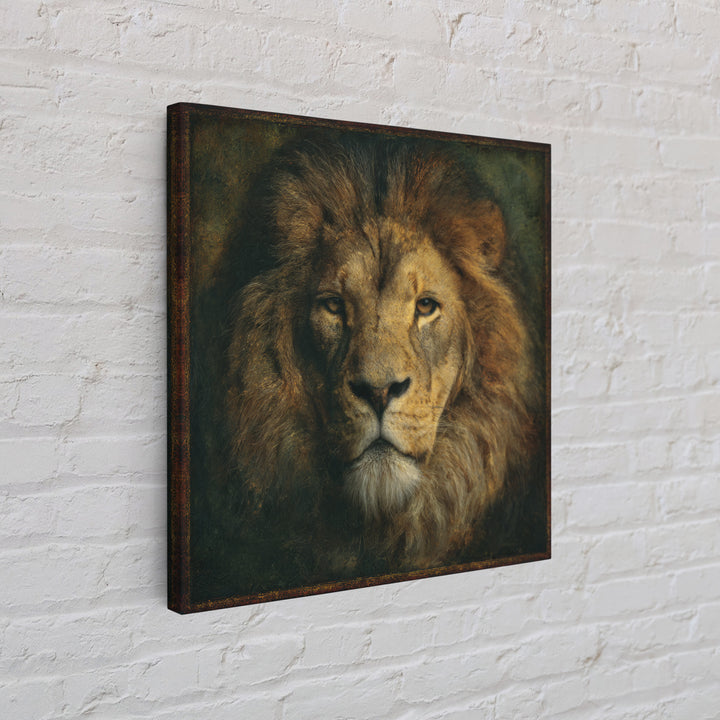 Royal Lion Portrait Framed Canvas Print, Baroque Art, Eclectic Wall Art, Living Room Decor, Fine Art, Ornate, Gallery Decor, BAO-1x1-41