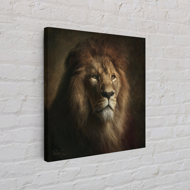 Royal Lion Portrait Framed Canvas Print, Baroque Art, Eclectic Wall Art, Living Room Decor, Fine Art, Ornate, Gallery Decor, BAO-1x1-65