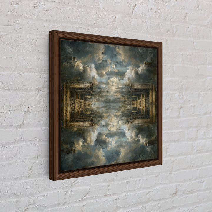 Classical Ruins Beneath a Dramatic Sky Framed Canvas Print, Baroque Art, Feminist Art, Living Room Decor, Fine Art, Ornate, BAO-1x1-67
