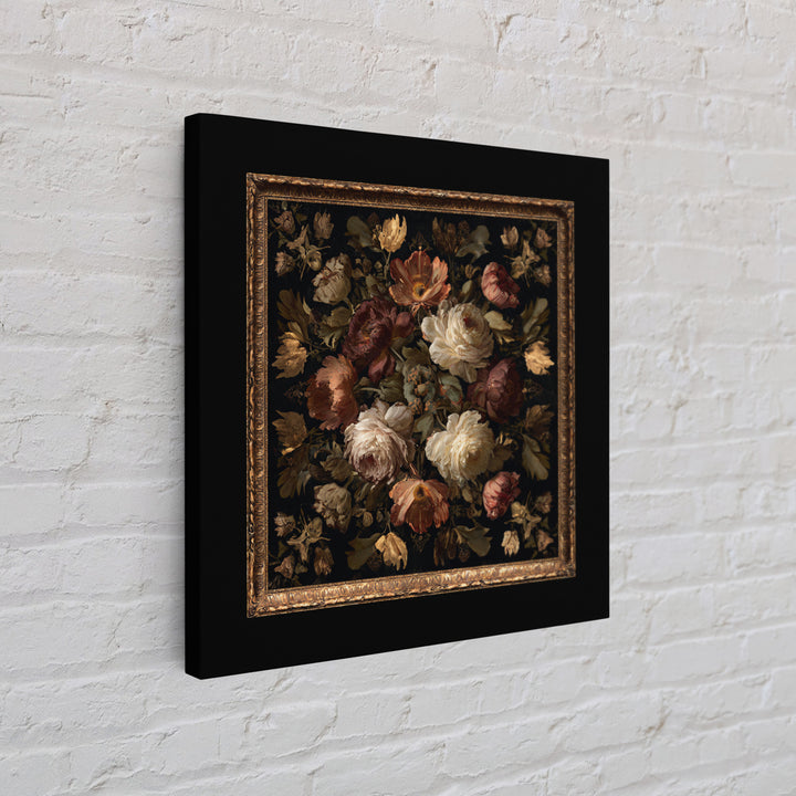 Ornate Gold Frame Illusion Around a Botanical Canvas Print, Baroque Art, Baroque, Living Room Decor, Oil Painting, Ornate, BAO-1x1-81