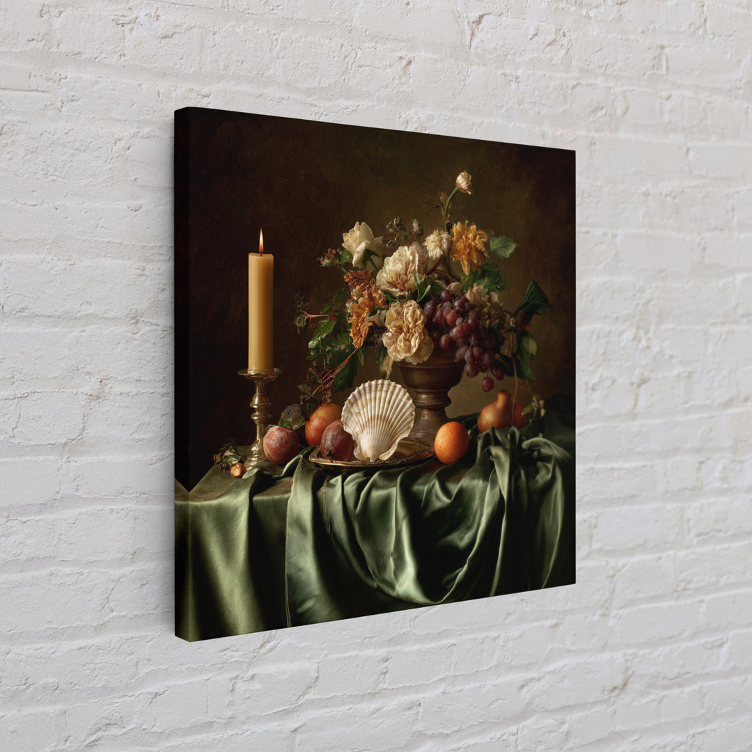 Ornamental Shell and Pearl Composition Canvas Print, Baroque Art, Gallery Wall, Living Room Decor, Ornate, Neutral Decor, BAO-1x1-94