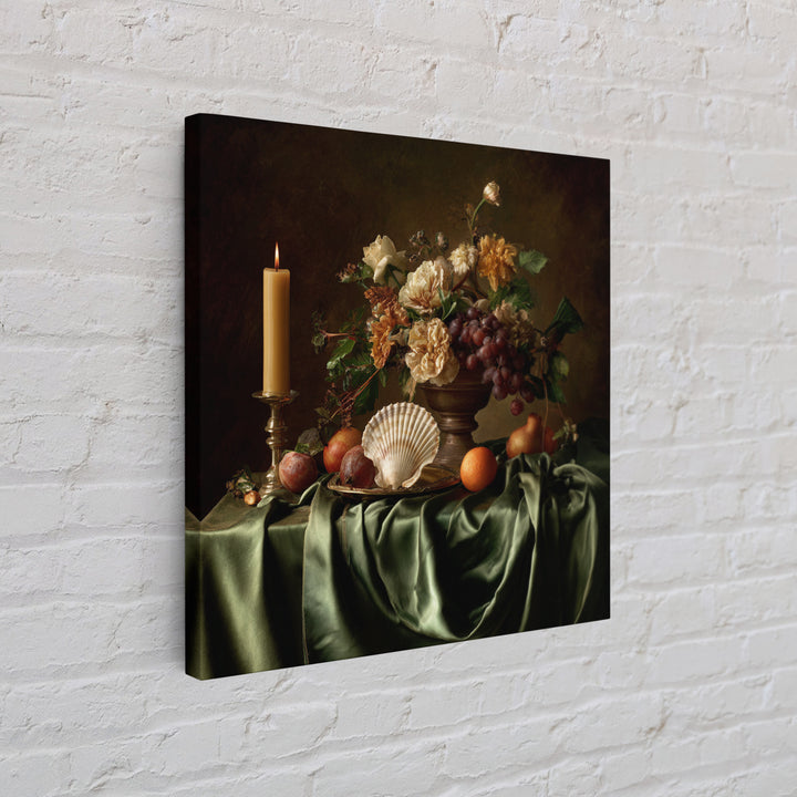 Ornamental Shell and Pearl Composition Canvas Print, Baroque Art, Gallery Wall, Living Room Decor, Ornate, Neutral Decor, BAO-1x1-94