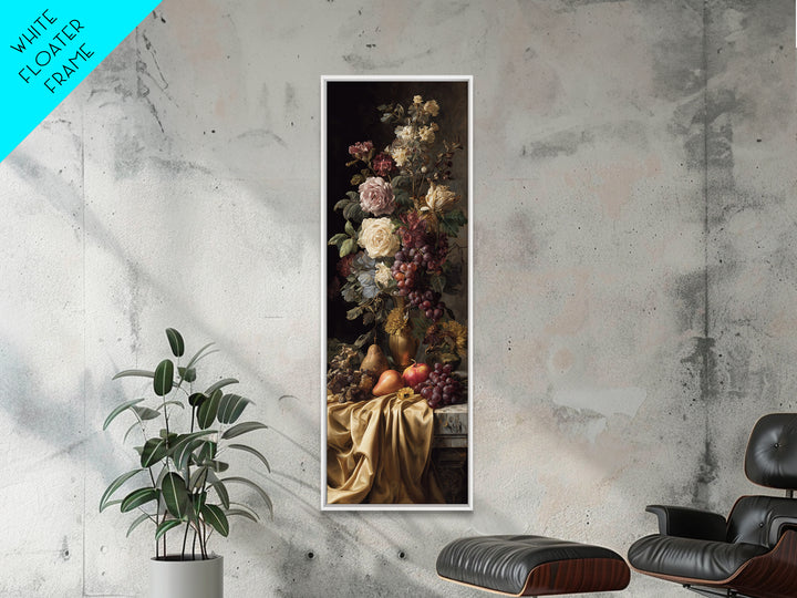 Golden Harp and Roses Framed Canvas Print, Baroque Art, Modern Wall Art, Living Room Decor, Oil Painting, Ornate, Feminist Art, BAO-1x3-30