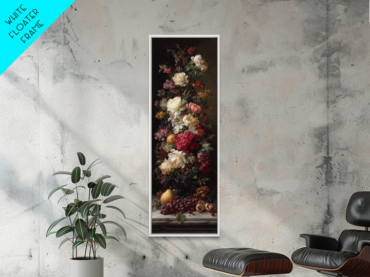 Dark Floral Arrangement Canvas Print, Baroque Art, Wall Decor, Living Room Decor, Oil Painting, Ornate, Contemporary Art, BAO-1x3-40