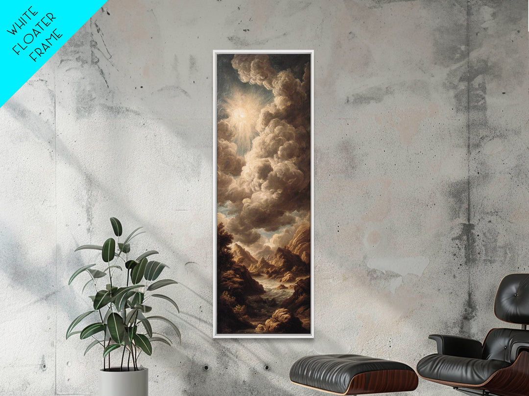 Theatrical Stormy Landscape Framed Canvas Print, Baroque Art, Room Decor Aesthetic, Living Room Decor, Fine Art, Ornate, BAO-1x3-46