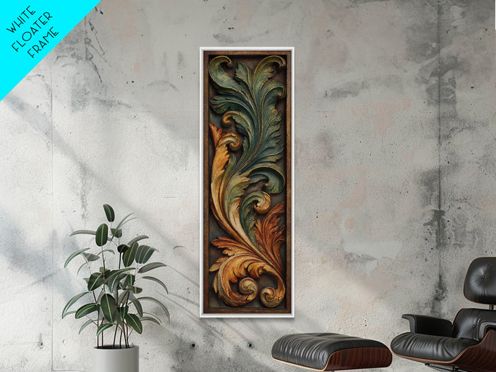 Carved Acanthus Leaf Ornament Study Canvas Print, Baroque Art, Art Print, Living Room Decor, Fine Art, Ornate, Oil Painting, BAO-1x3-51