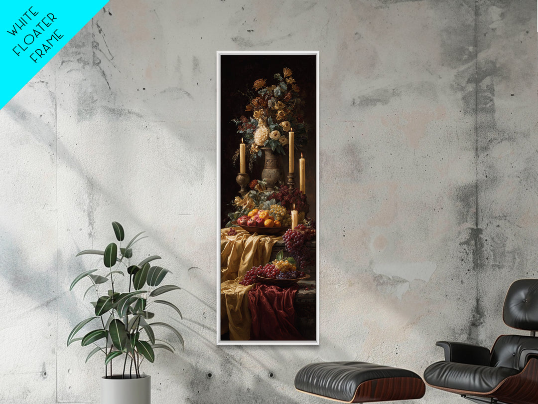 Lavish Banquet Fruit Composition Canvas Print, Baroque Art, Statement Artwork, Living Room Decor, Fine Art, Ornate, Painting, BAO-1x3-56