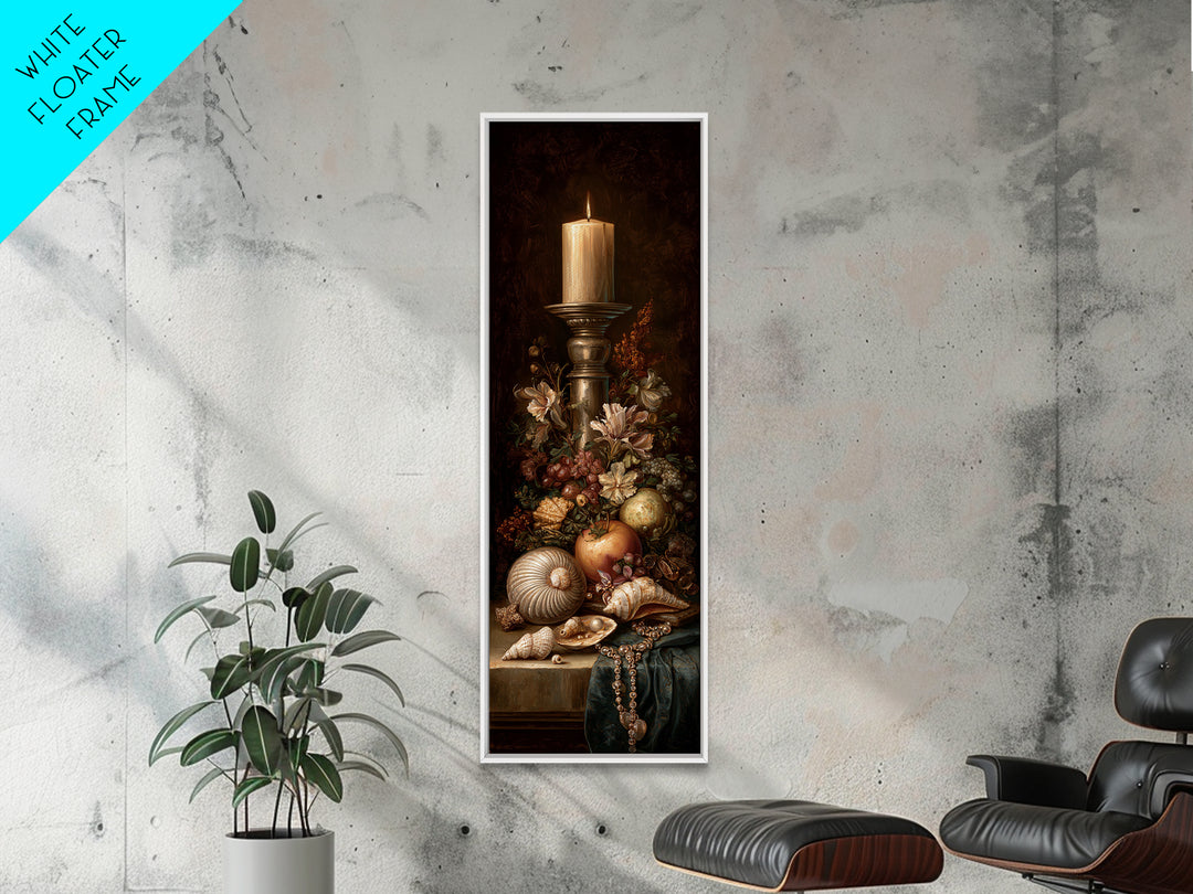Ornamental Shell and Pearl Composition Canvas Print, Baroque Art, Gallery Wall, Living Room Decor, Oil Painting, Ornate, BAO-1x3-82