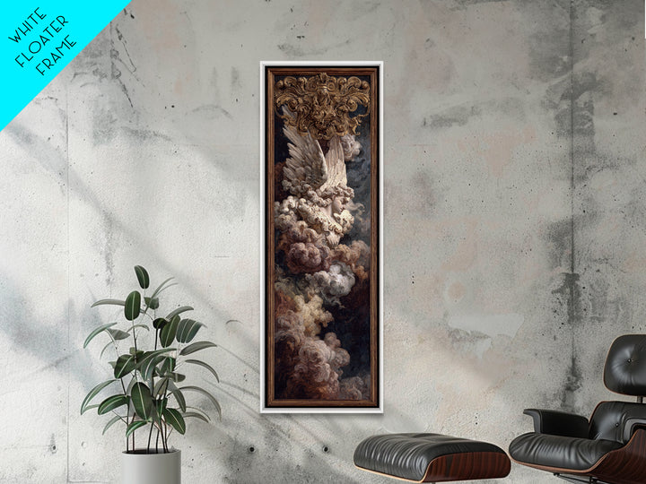 Gilded Angel Wings Emerging from Storm Clouds Canvas Print, Baroque Art, Baroque, Living Room Decor, Oil Painting, Ornate, BAO-1x3-90