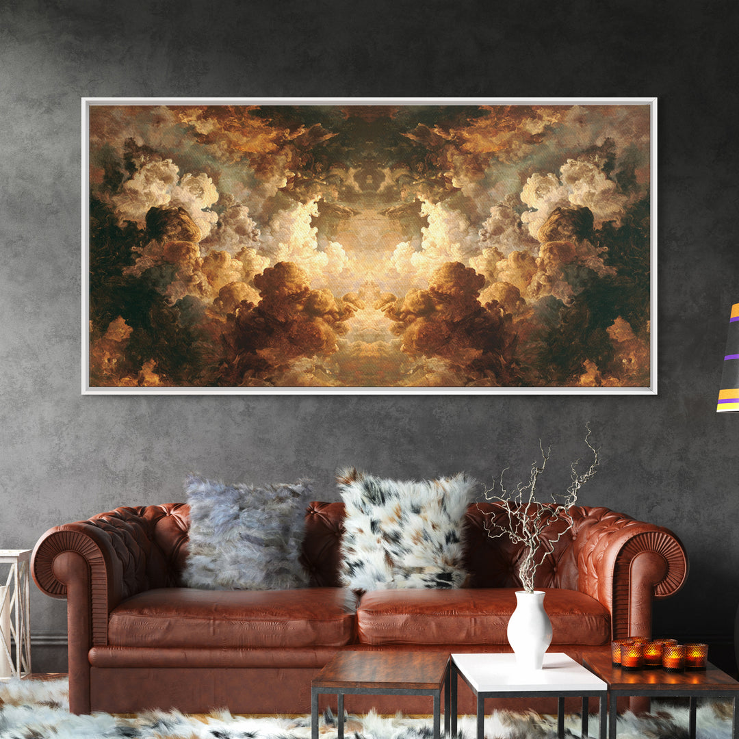 Angelic Hand Reaching Through Clouds Canvas Print, Baroque Art, Gallery Decor, Living Room Decor, Ornate, Minimalist Decor, BAO-2x1-41