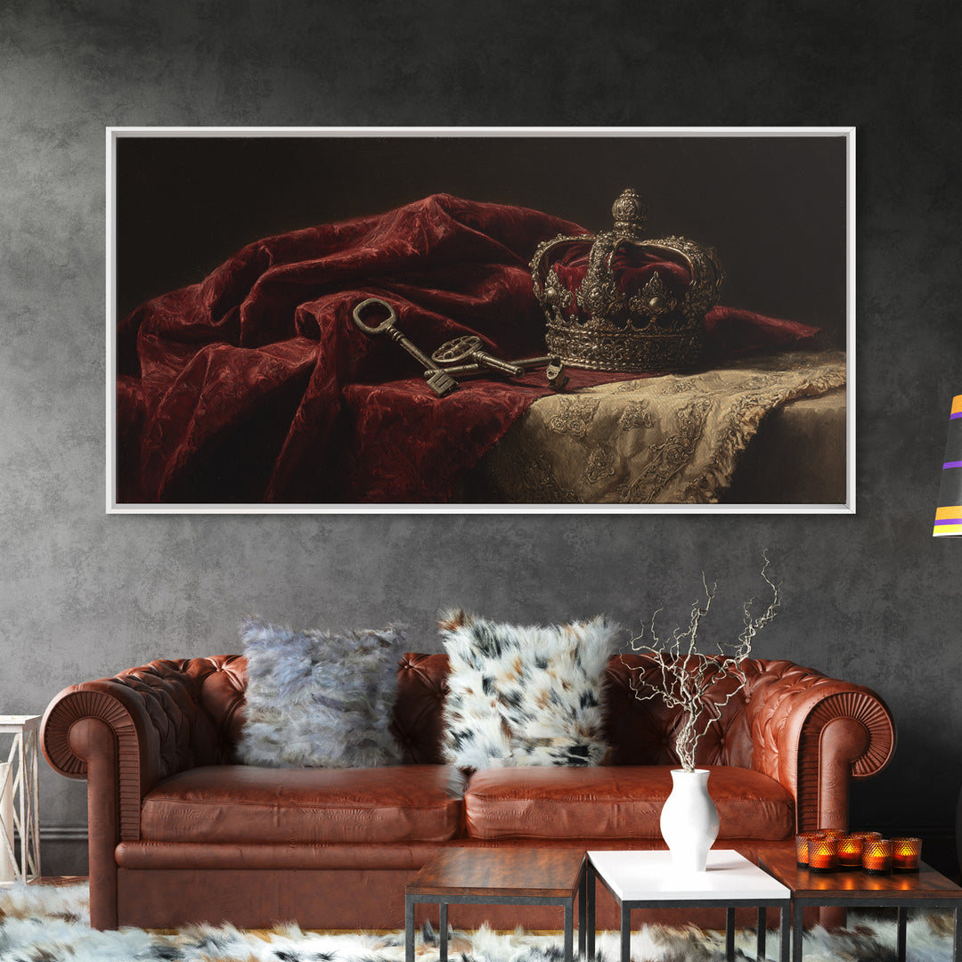 Dark Red Velvet Framed Canvas Print, Baroque Art, Contemporary Art, Living Room Decor, Fine Art, Ornate, 3d Wall Art, BAO-2x1-43