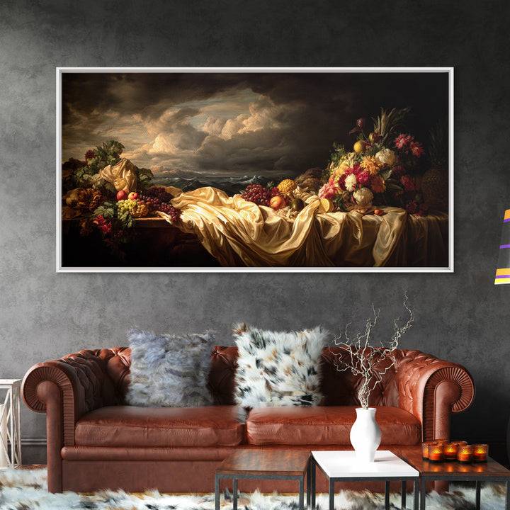 Theatrical Stormy Landscape Canvas Print, Baroque Art, Fine Art Print, Living Room Decor, Fine Art, Ornate, Painting, BAO-2x1-78
