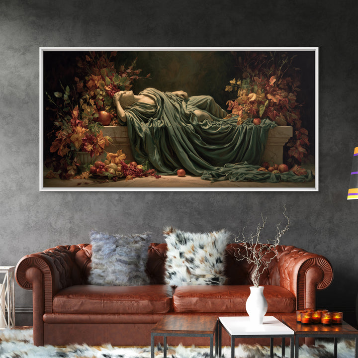 Mythic Goddess Figure Canvas Print, Baroque Art, Statement Artwork, Living Room Decor, Oil Painting, Ornate, Printable Wall Art, BAO-2x1-82