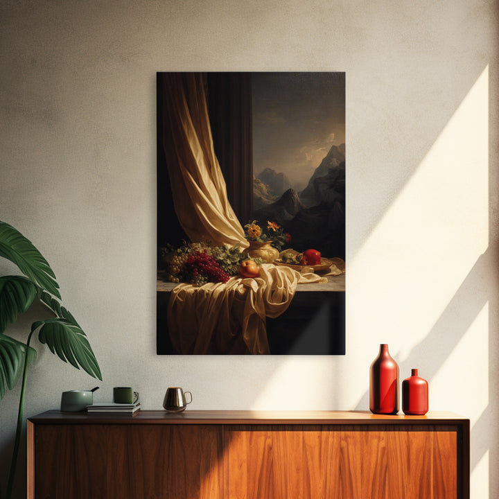 Theatrical Stormy Landscape Canvas Print, Baroque Art, Fine Art Print, Living Room Decor, Fine Art, Ornate, Painting, BAO-2x3-66
