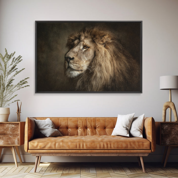 Royal Lion Portrait Canvas Print, Baroque Art, Art, Living Room Decor, Fine Art, Ornate, Modern Wall Art, Living Room Wall Art, BAO-3x2-21