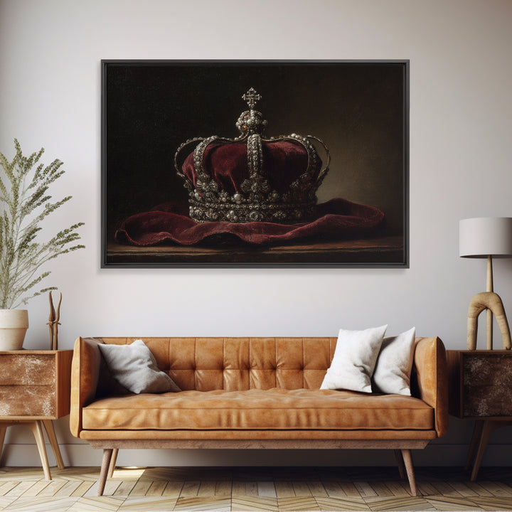Dark Red Velvet Framed Canvas Print, Baroque Art, Textured Painting, Living Room Decor, Fine Art, Ornate, Printable Art, BAO-3x2-27