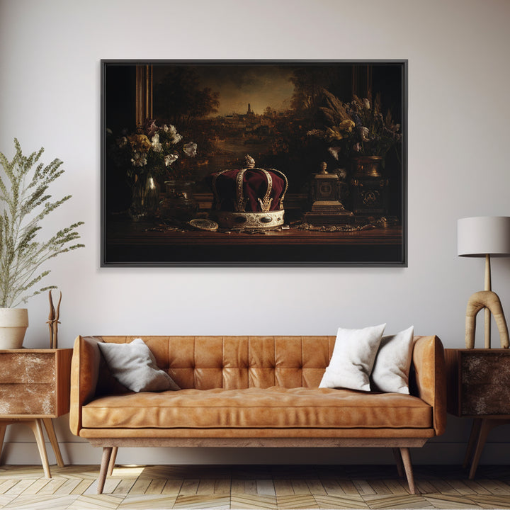 Dark Red Velvet Canvas Print, Baroque Art, Statement Artwork, Living Room Decor, Fine Art, Ornate, Painting, Printable Wall Art, BAO-3x2-3