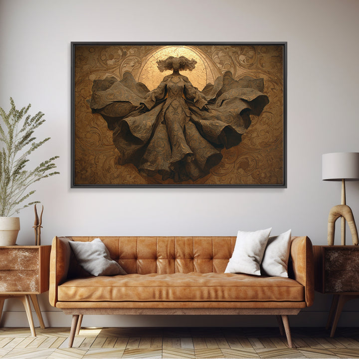 Mythic Goddess Figure Canvas Print, Baroque Art, Art, Living Room Decor, Oil Painting, Ornate, Modern Wall Art, BAO-3x2-42