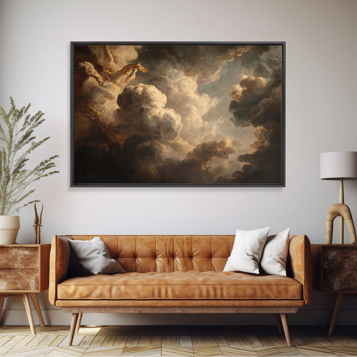 Angelic Hand Reaching Through Clouds Canvas Print, Baroque Art, Printable Art, Living Room Decor, Ornate, Gallery Wall, BAO-3x2-49