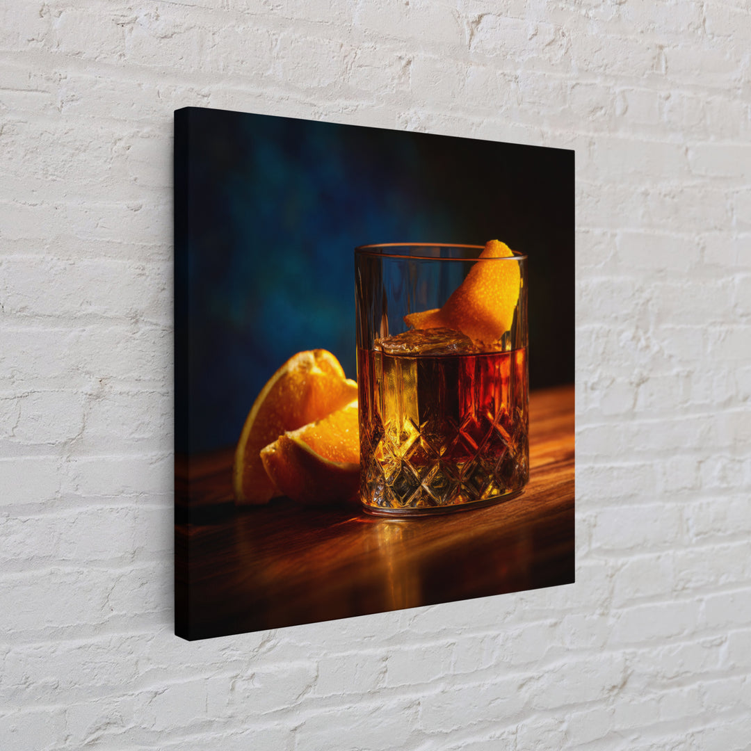 Old Fashioned Cocktail Canvas Print, Bar Art, Room Decor, Bar Decor, Fine Art, Kitchen Decor, Bar Cart, Kitchen Wall Art, BAR-1x1-49
