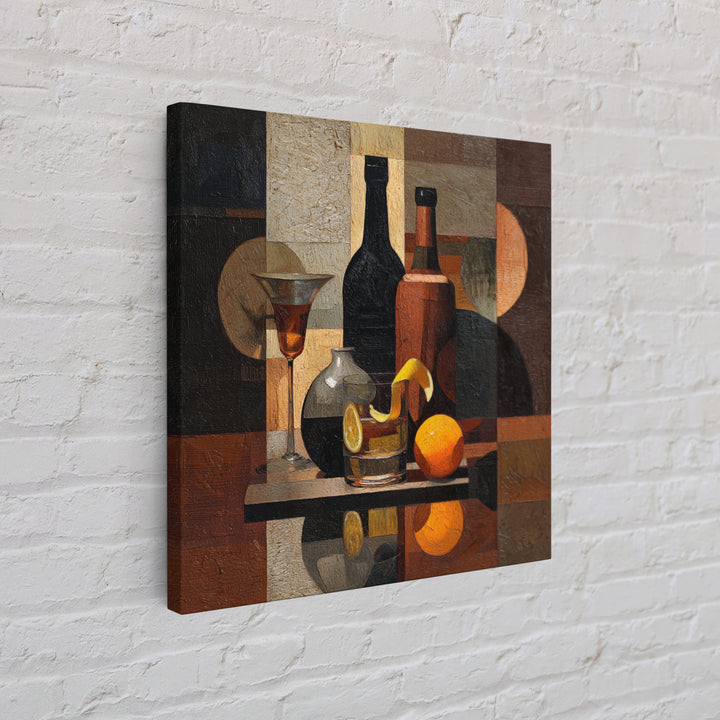Retro Happy Hour Poster Framed Canvas Print, Bar Art, Digital Print, Bar Decor, Fine Art, Coffee Wall Art, Living Room Art, BAR-1x1-56